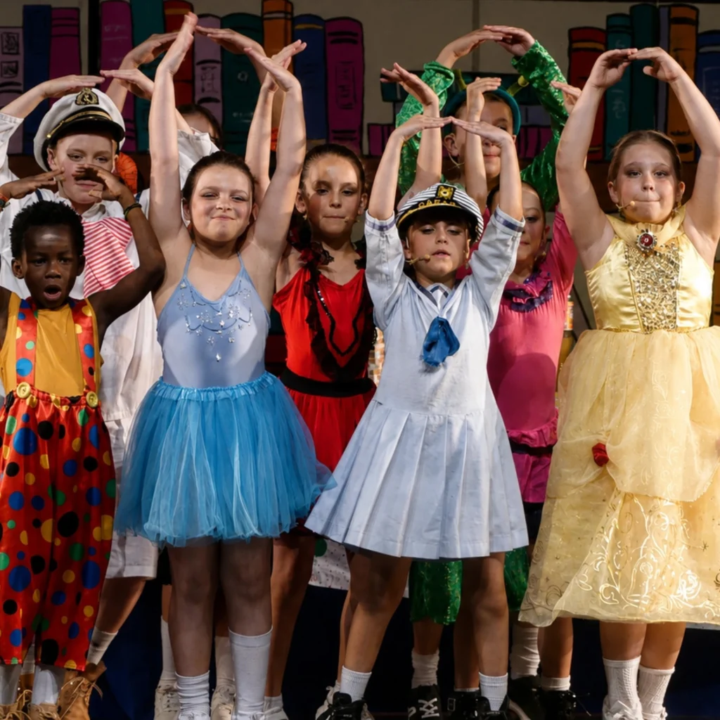 Bambini di 8-10 anni nel corso musical mix di danza, canto e recitazione alla CMT di Verona